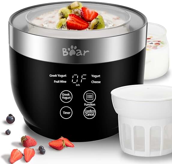 Automatic Yogurt Maker with Strainer and Timer