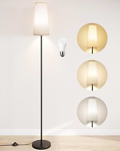 Tall Floor Lamp with 9W LED and 3 Color Settings