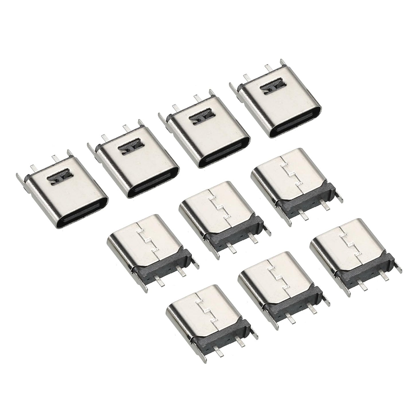 USB 3.1 Type C Female Connector, 2 Pins, 10.5mm, Pack of 10