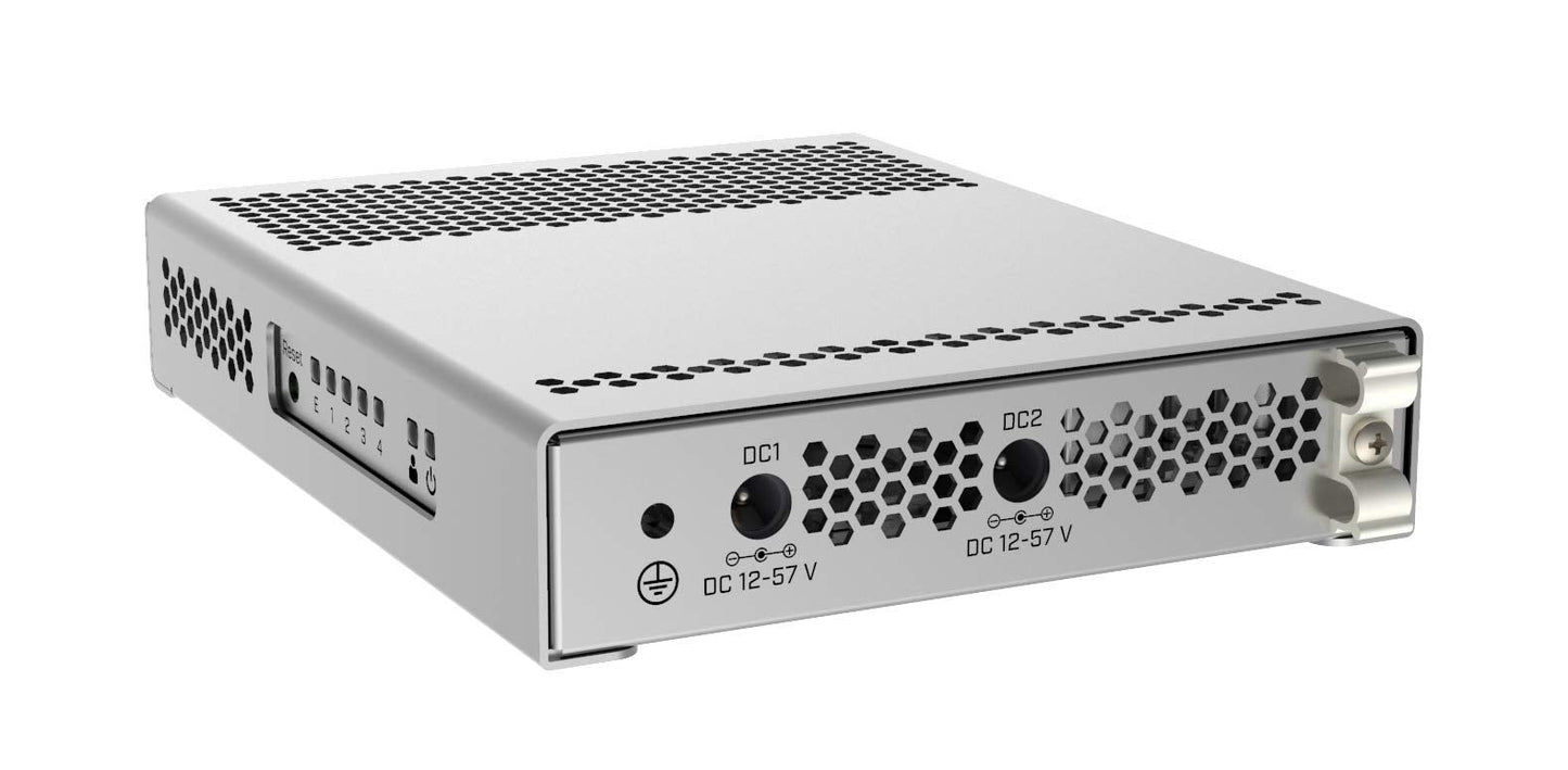 5-Port Desktop Switch, 1 Gigabit Ethernet Port, 4 SFP+ 10Gbps Ports (CRS305-1G-4S+IN)