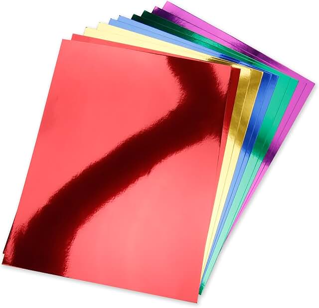 60 Metallic Foil Mirror Cardstock Sheets, 8.5" x 11"
