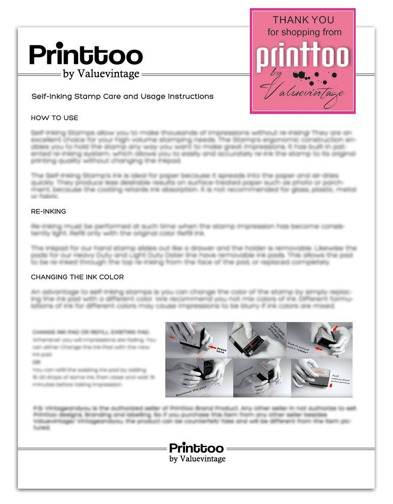 Self-Inking Rubber Stamp for Office Use