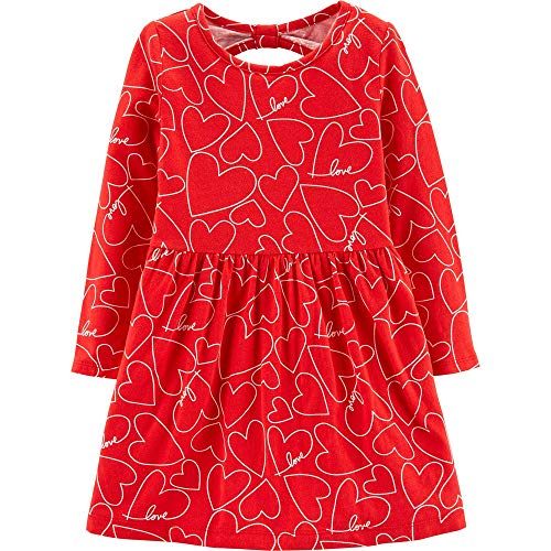 Girl's Red  's Day Heart Dress for Baby Toddler Little and Big Girls (3 Months)