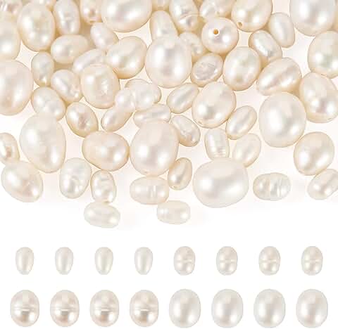 75 Natural Freshwater Pearl Beads for Jewelry Making