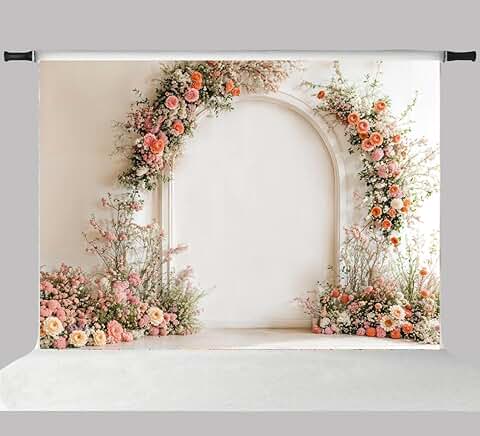 Wedding Portrait Photo Backdrop with Flowers and Arch