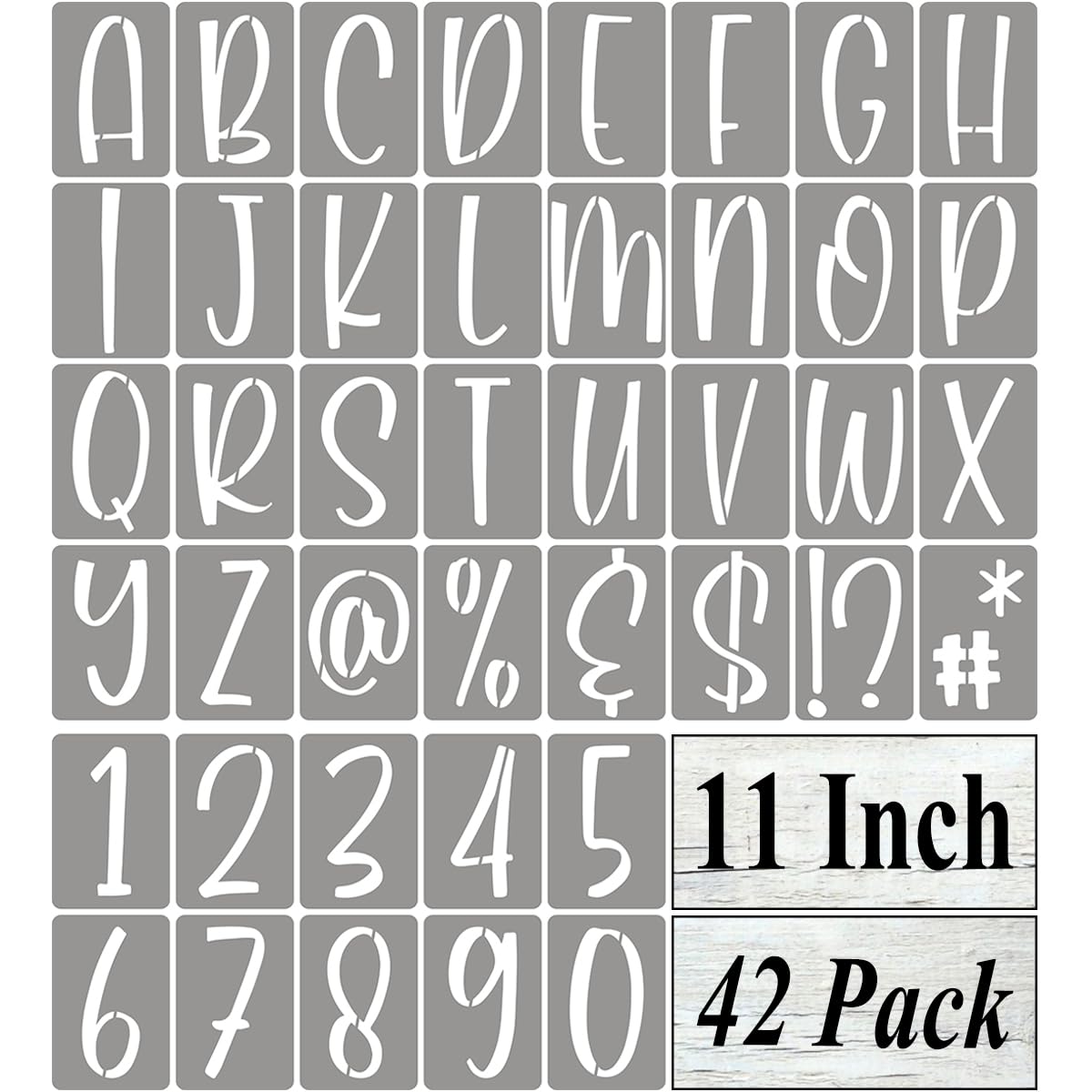 11 Inch Alphabet Letter and Number Templates 42 Pack