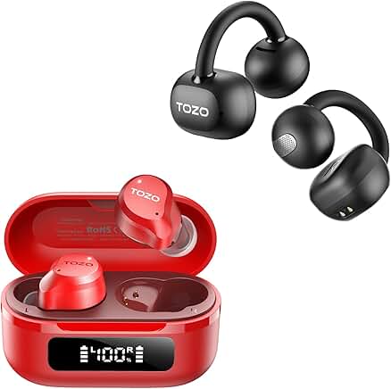 Wireless Earbuds with Active Noise Cancelling and Open Ear Design