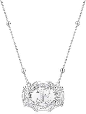 Initial Flower Pendant Necklace for Women