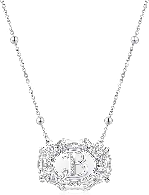 Initial Flower Pendant Necklace for Women
