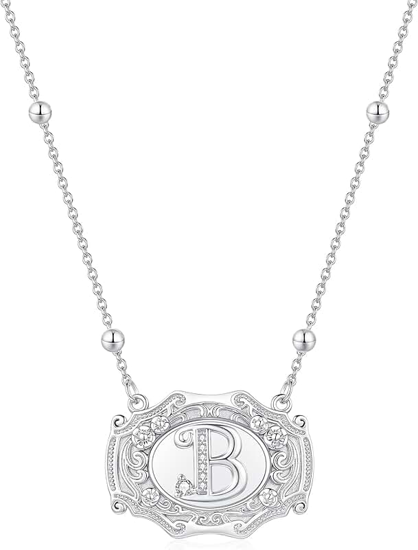 Initial Flower Pendant Necklace for Women