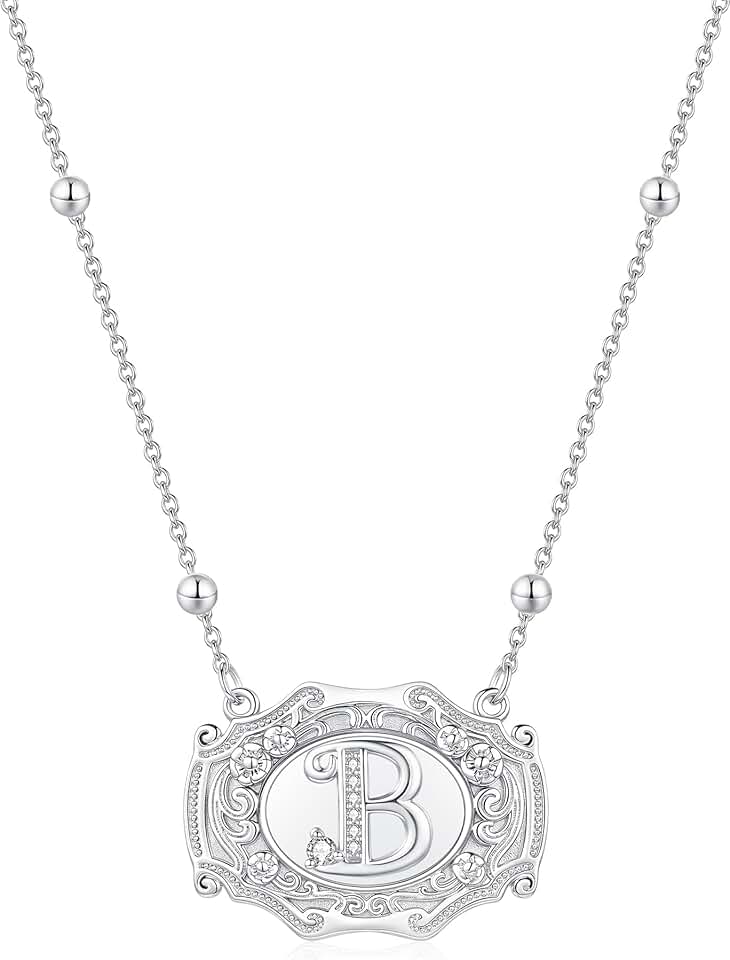 Initial Flower Pendant Necklace for Women