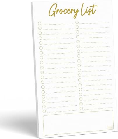 Grocery List Notepad with Magnetic Sheets, 50 Pages