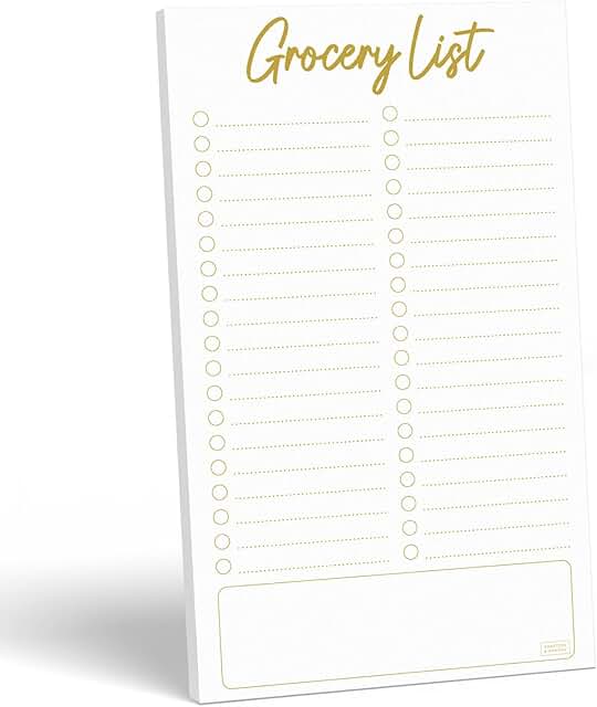 Grocery List Notepad with Magnetic Sheets, 50 Pages