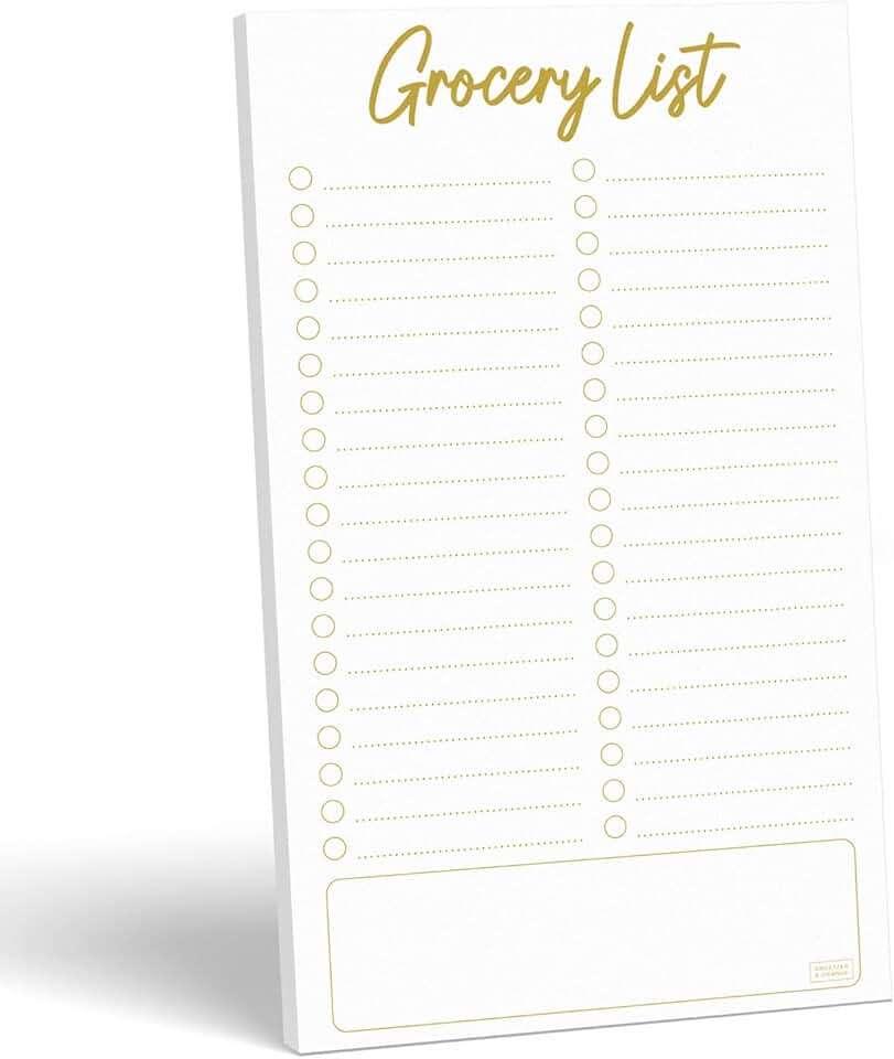 Grocery List Notepad with Magnetic Sheets, 50 Pages