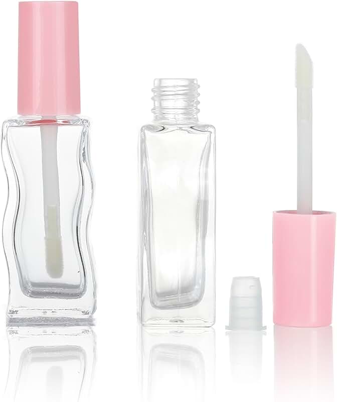 30 Pink 10ml Glass Lip Gloss Tubes in Bulk