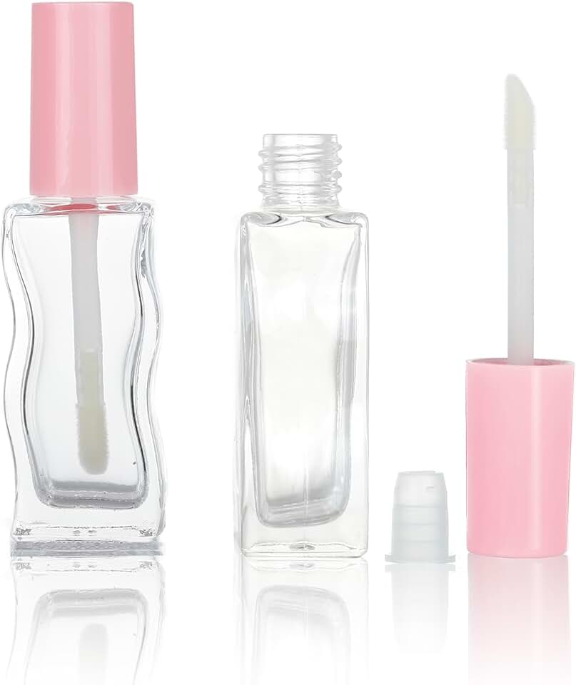 30 Pink 10ml Glass Lip Gloss Tubes in Bulk