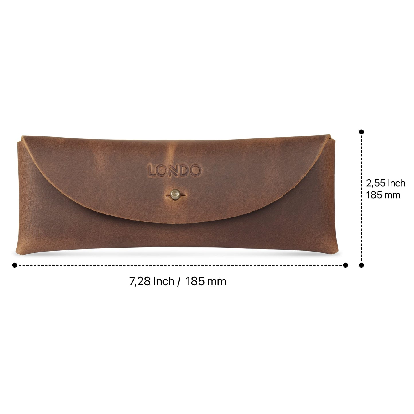 Leather Retro Pen and Pencil Case with Snap Fastener