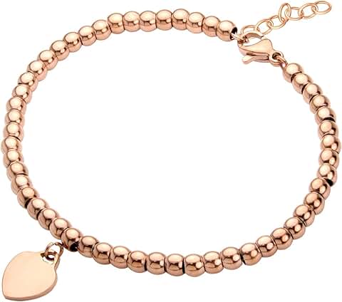 Women's Stainless Steel Heart Beaded Bracelet
