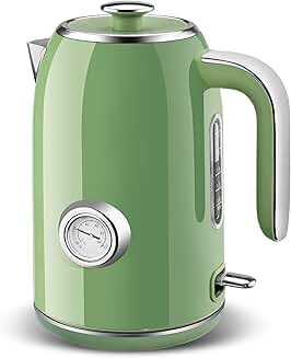 1.7L Stainless Steel Electric Kettle with Temperature Gauge