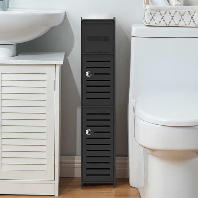 Small Bathroom Over Toilet Storage Cabinet with Shelves