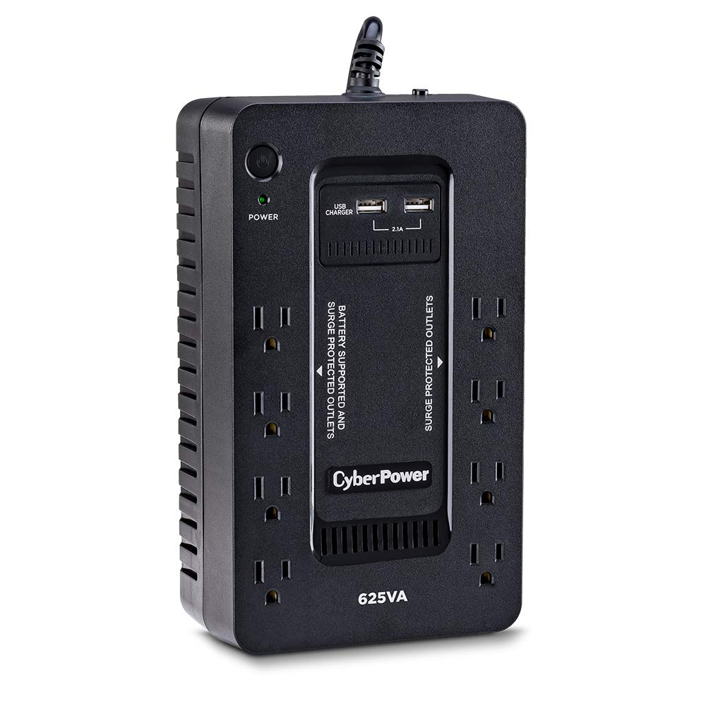 ST625U Standby UPS System, 625VA/360W, 8 Outlets, 2 USB Charging Ports, Compact