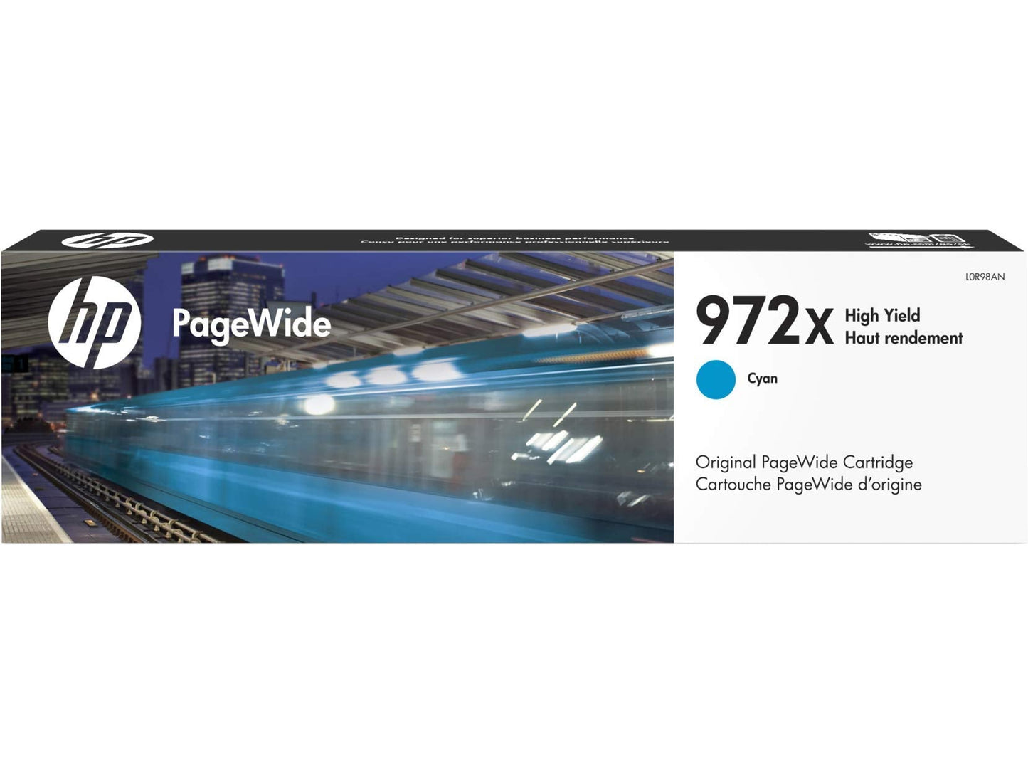 972X | PageWide Cartridge High Yield | Cyan | Works with PageWide Pro 452 Series, 477 Series, 552dw, 577 Series | L0R98AN