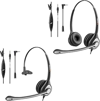 Binaural/Single Phone Headset with Microphone and Noise Cancelling