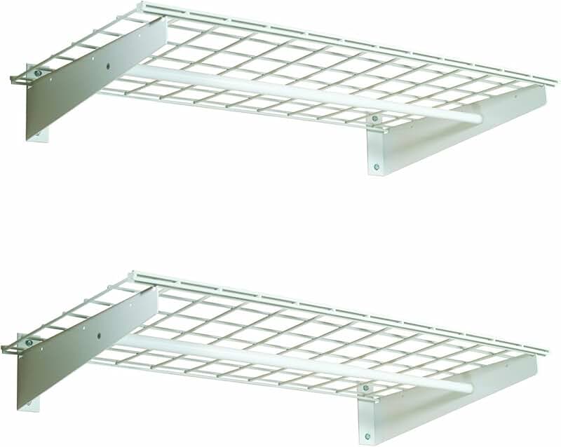 Heavy Duty Steel Wall Garage Shelving, 36x18 Inches