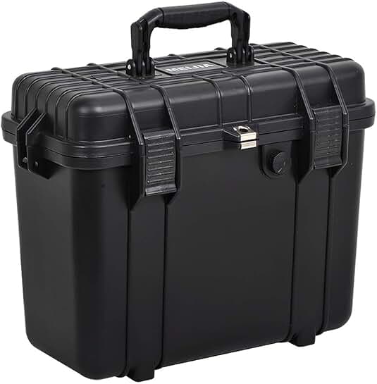 All Weather Waterproof Camera Case with Foam, Black, 16x9x13 inches
