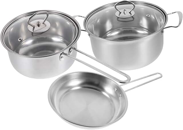 Multi-function stainless steel cookware set for versatile cooking
