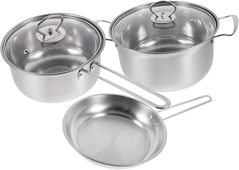 Multi-function stainless steel cookware set for versatile cooking