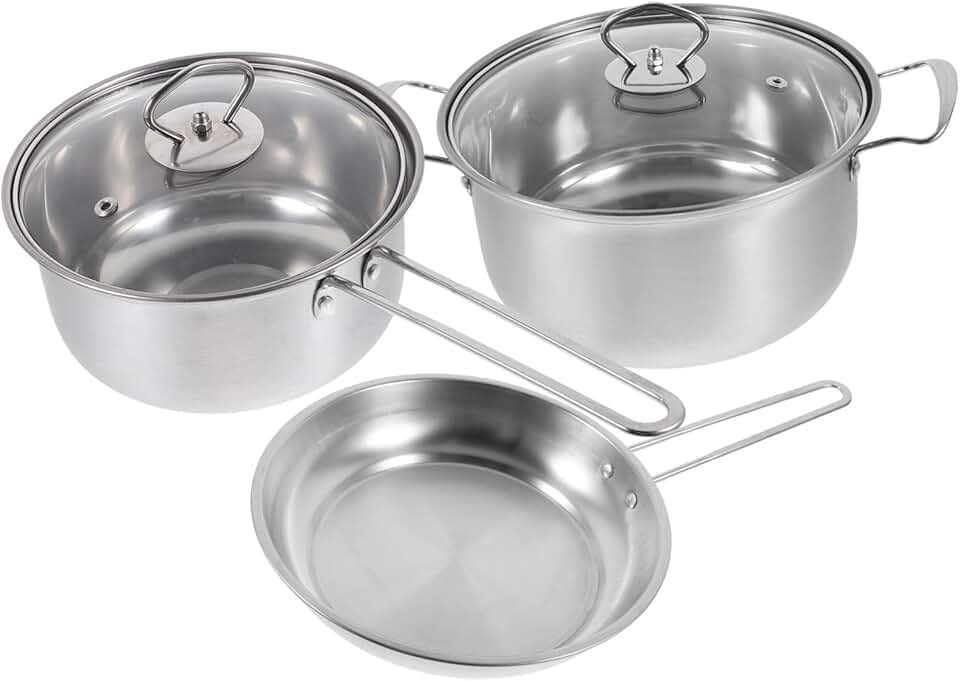 Multi-function stainless steel cookware set for versatile cooking