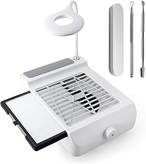 Nail Dust Collector with Lamp and Pusher