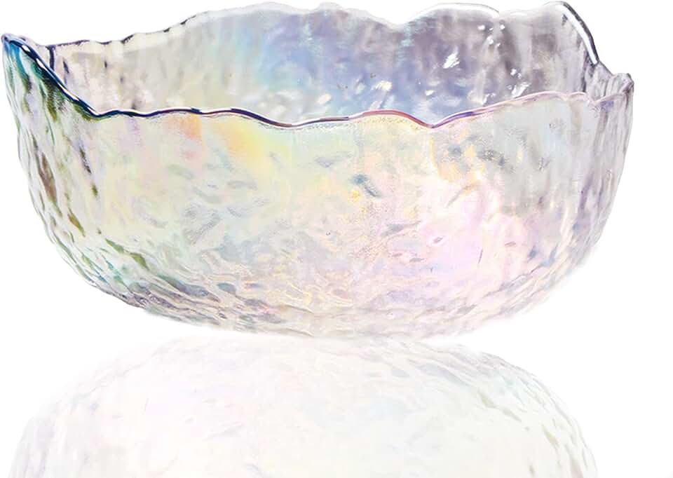 7.5 Inch Decorative Glass Serving Bowl with Wavy Edge