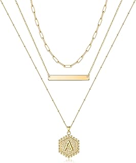 Gold Layered Initial Necklace for Women