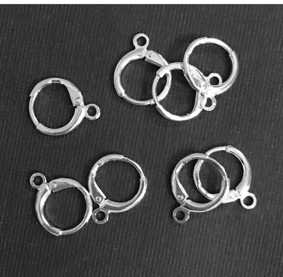 50pcs Sterling Silver Plated Hoop Earring Hooks for Jewelry Making