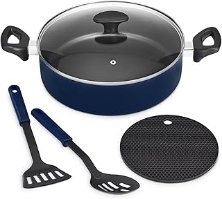 5-Piece Nonstick Pan Set in Navy Blue
