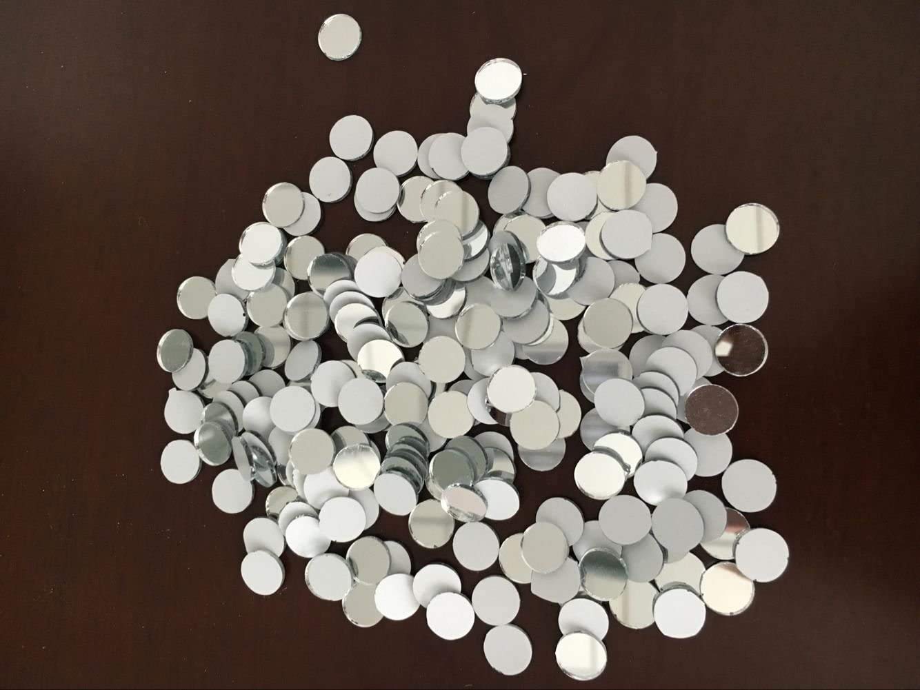 200-Piece Small Round Glass Mirror Mosaic Tiles