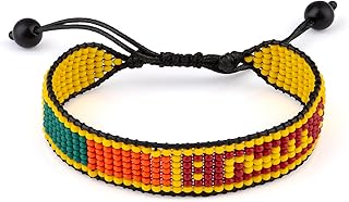 Adjustable Sri Lanka Flag Beaded Rope Bracelet