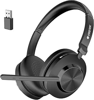 Wireless headset with mic for work and calls