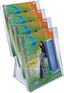 Four-Tier Letter Size Brochure Holder, 2-Pack