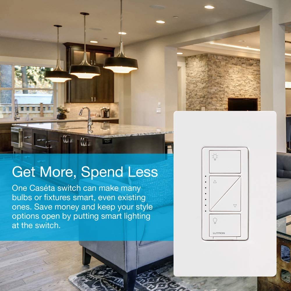 Casta Deluxe Smart Dimmer Switch 2 Count) Kit with Casta Smart Hub  Works with  Apple HomeKit, Ring, Google Assistant  P-BDG-PKG2W-A  White