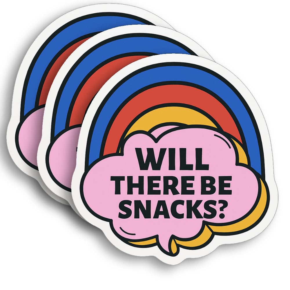 Funny Food Lover Sticker Set, 3pcs, Waterproof Vinyl