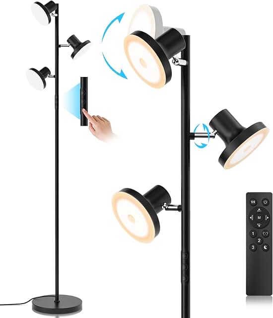36W LED Tree Floor Lamp with Dimming and Remote