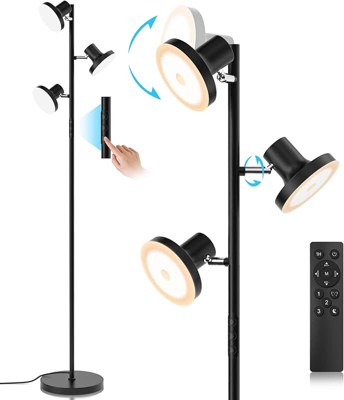 36W LED Tree Floor Lamp with Dimming and Remote