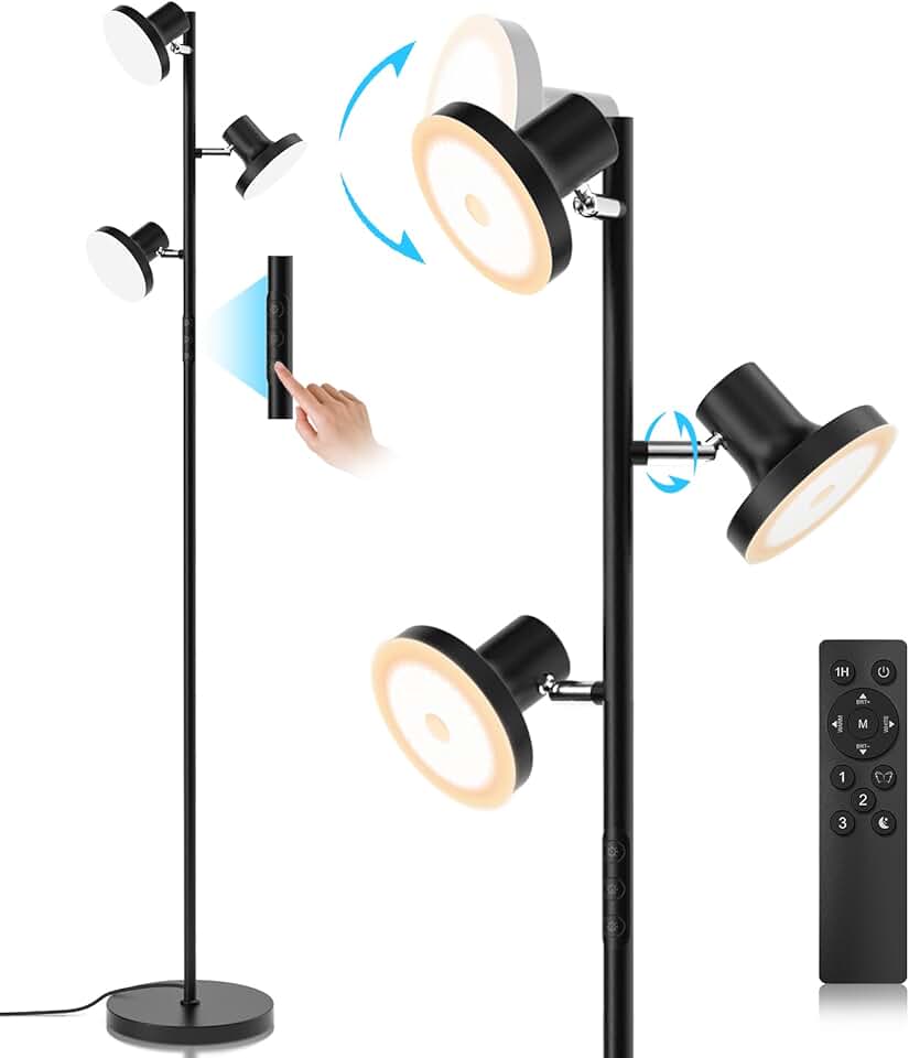 36W LED Tree Floor Lamp with Dimming and Remote