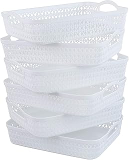 Set of 6 White A4 Paper Storage Baskets