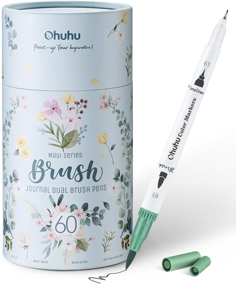 60-color water-based dual-tip coloring markers