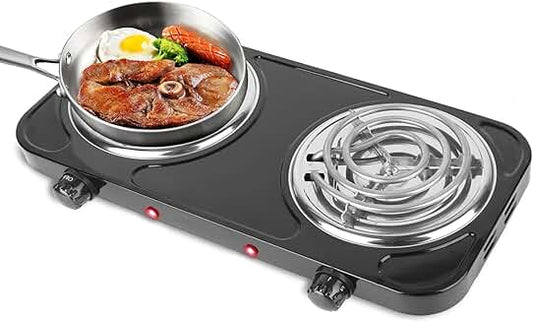 Portable 2000W Electric Double Burner Stove