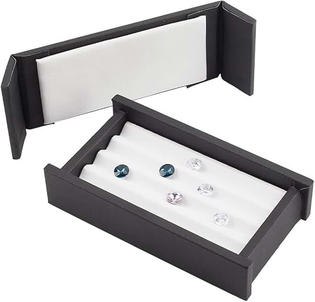 4-Slot Gem Storage Box with Lids and Velvet